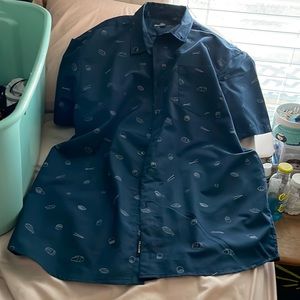 Navy Blue Mens button down shirt